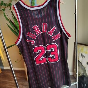 Nike Black and Red Striped Jersey